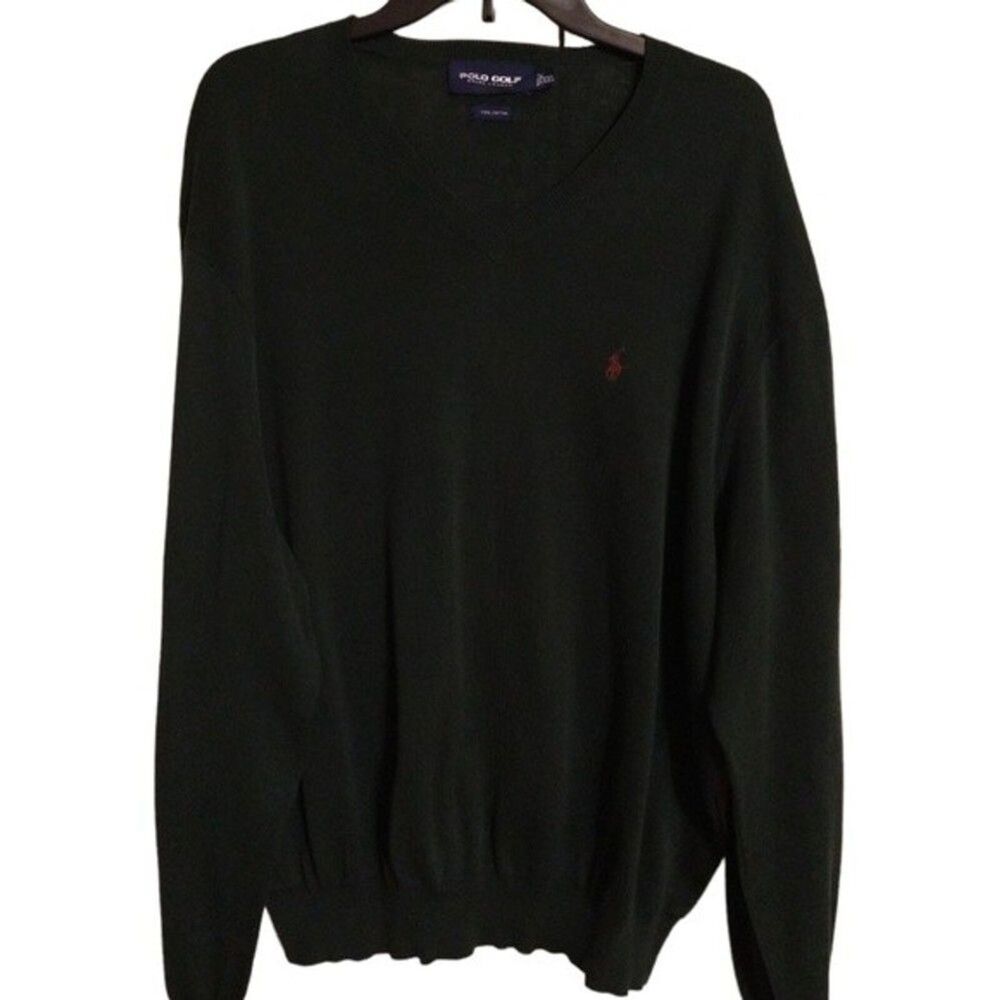 Polo golf Ralph Lauren v-neck olive green sweater